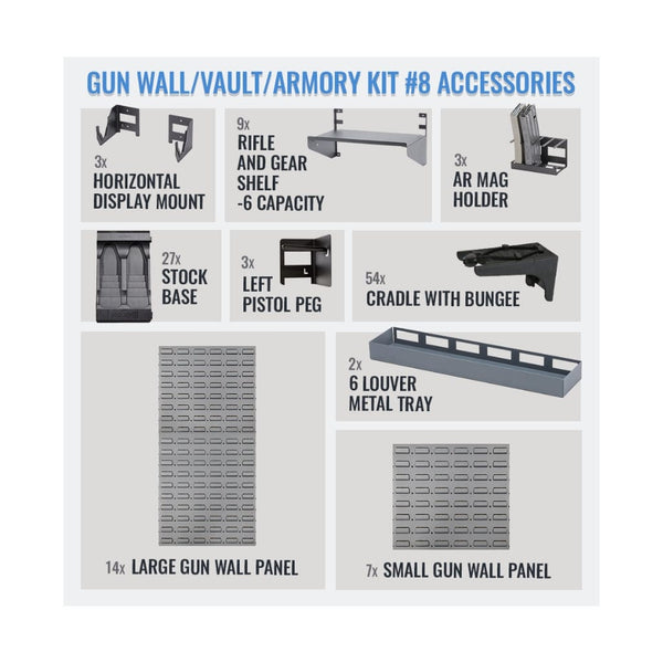 SecureIT Gun Wall | Vault | Armory Kit #8 SEC-GW-K8
