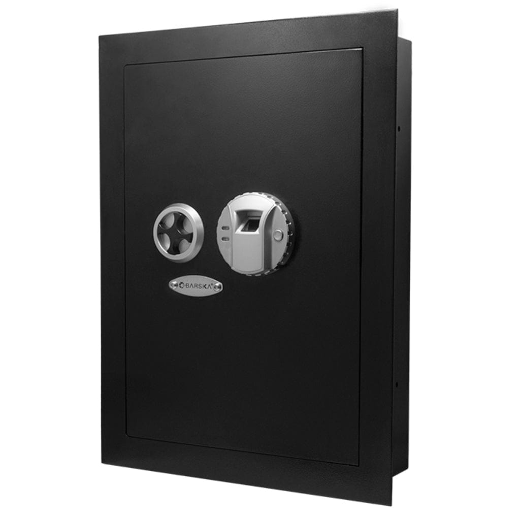 Barska AX12038/AX13030/AX13034 Biometric Wall Safe | 0.52 Cubic Feet | Black Right Opening/White Right Opening/Black Left Opening Black / Right Opening