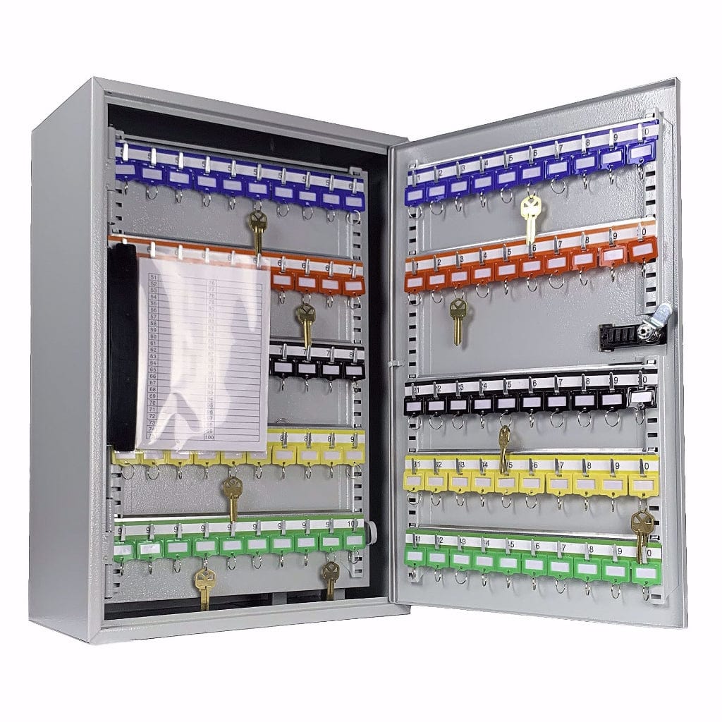 Barska CB13562/CB13352/CB13238 Multi-Key Lock Boxes | 300 Position Key Adjustable Cabinet with Combination Lock/Key Lock | Gray/Black Finish