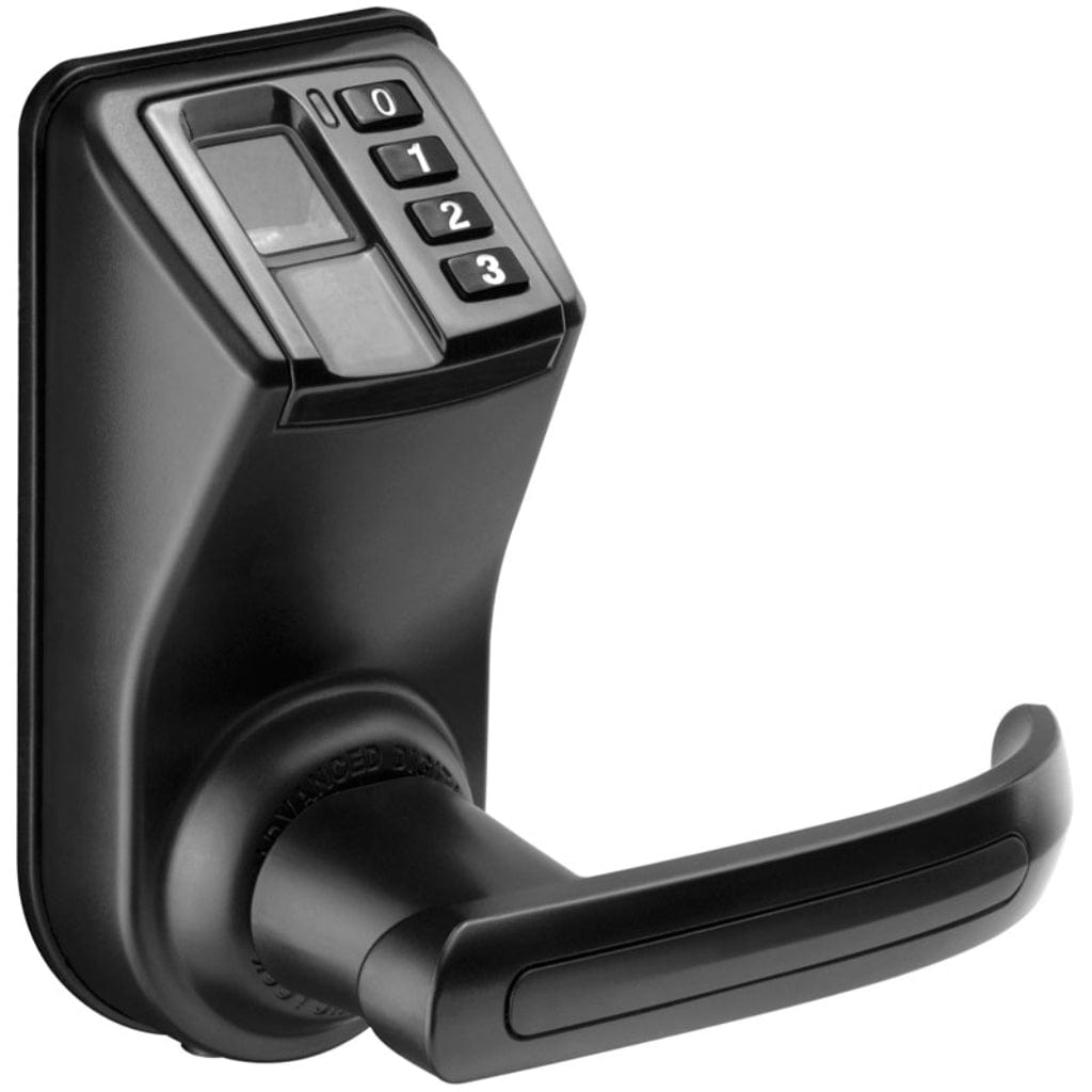 Barska EA12442 Door Lock | Biometric Keypad & Mechanical Key Access | Black Reversible Handle