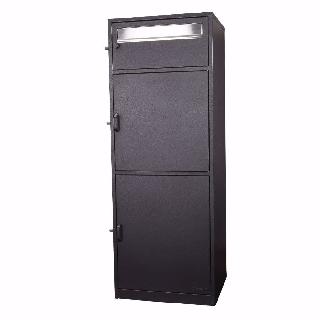 Barska MPCB-100 Mail/Parcel Box CB13610 | Two Parcel Doors &amp; Retractable Shelf | Push Button Lock