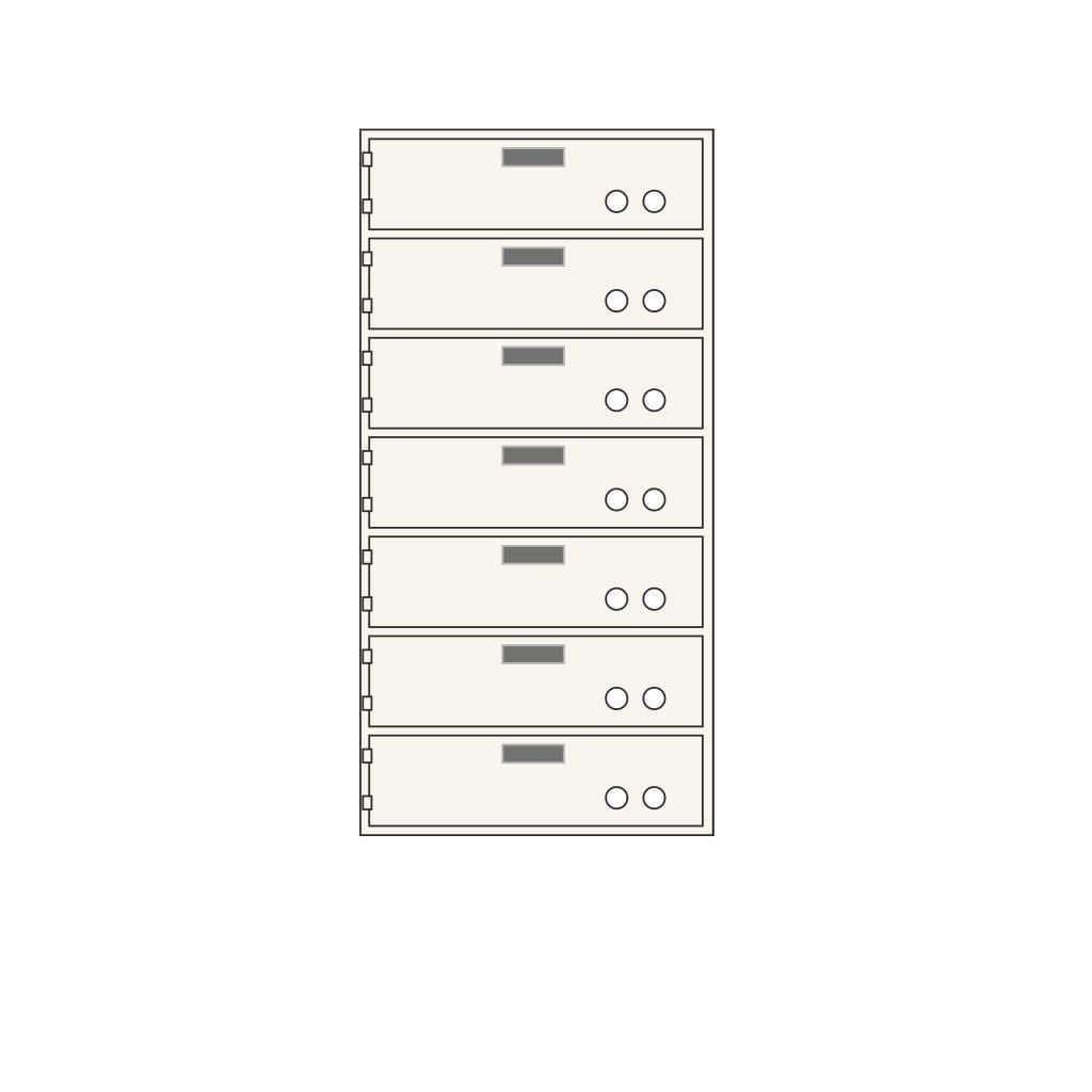 SoCal Bridgeman AXN-7 Modular Depository Safe | 7 x [3"x10"] Deposit Boxes