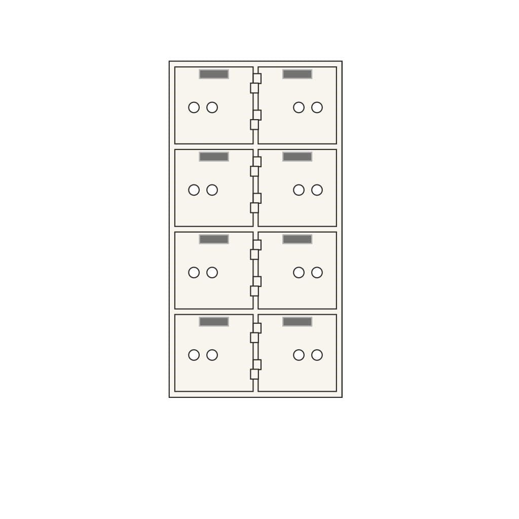 SoCal Bridgeman AXN-8 Modular Depository Safe | 8 x [5"x5"] Deposit Boxes