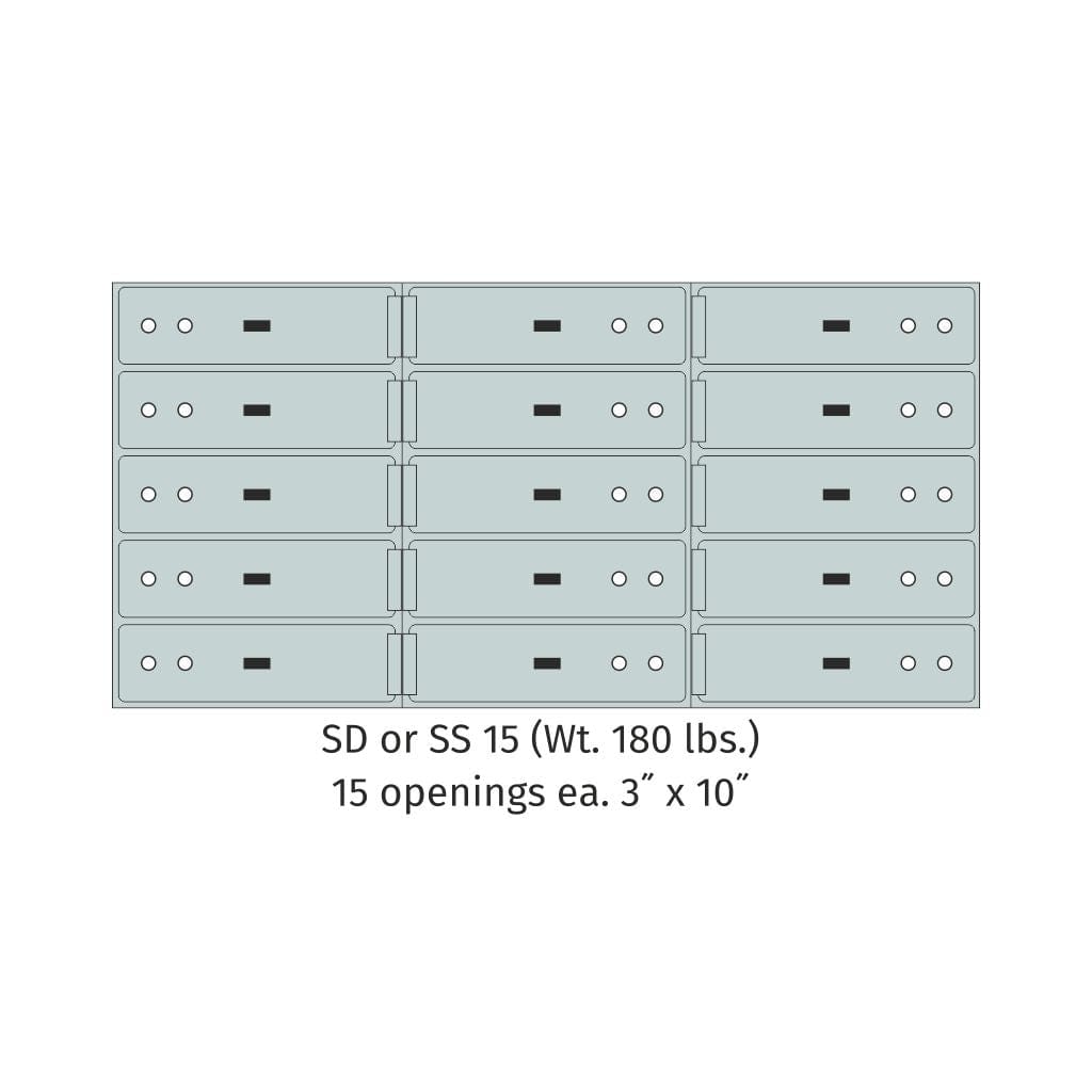 SoCal Bridgeman SD-15 Modular Safe Deposit Boxes | 15 x [3&quot;x10&quot;] Security Boxes