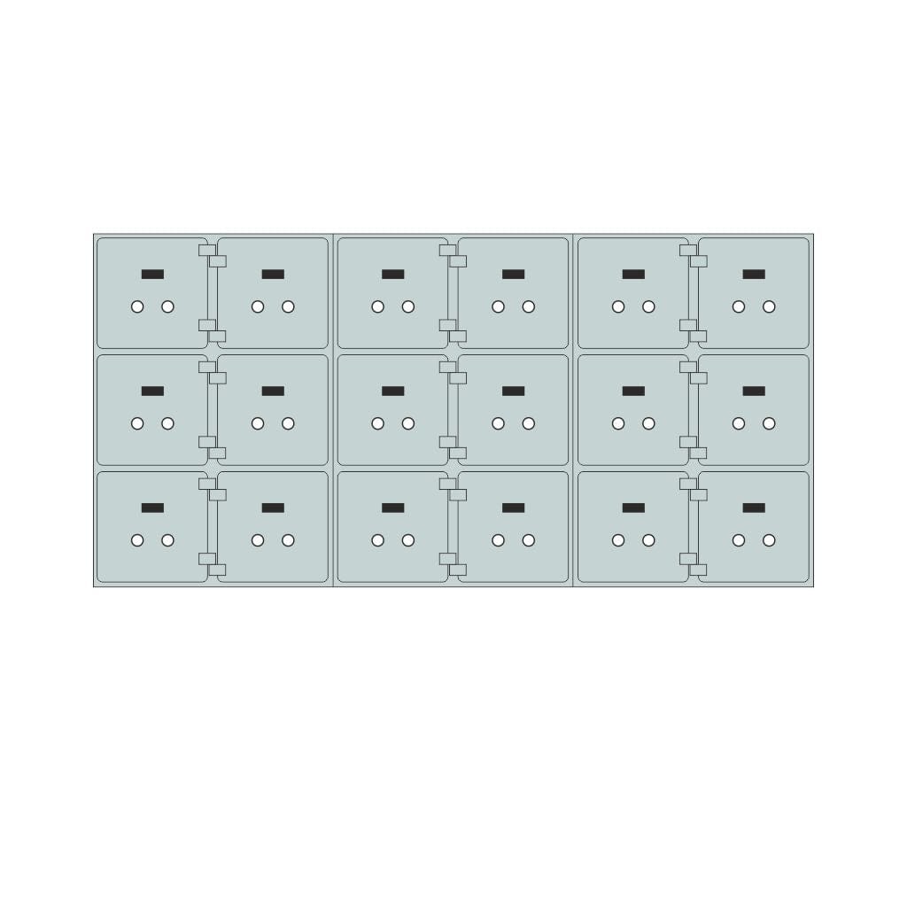 SoCal Bridgeman SD-18 Modular Safe Deposit Boxes | 18 x [5&quot;x5&quot;] Security Boxes