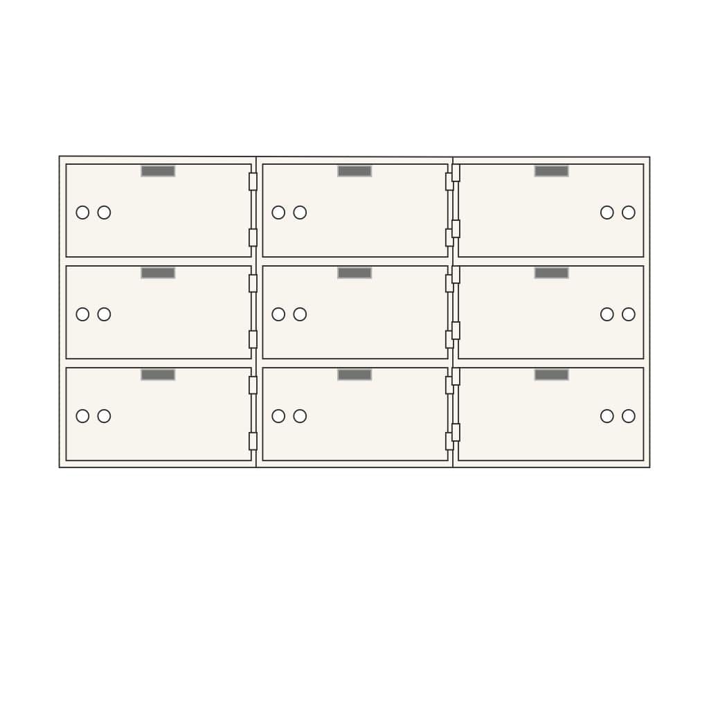 SoCal Bridgeman SDX-9 Modular Safe Deposit Boxes | 9 x [5"x10"] Security Boxes