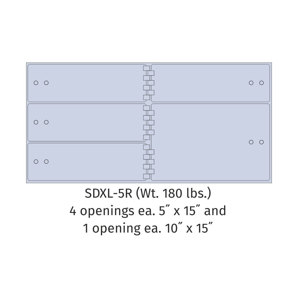 SoCal Bridgeman SDXL-5R Modular Teller Lockers | 4 x [5&quot;x15&quot;] + 1 x [10&quot;x15&quot;] Security Boxes