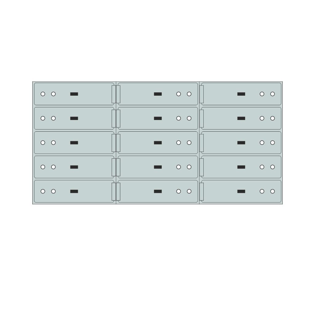 SoCal Bridgeman SS-15 Modular Safe Deposit Boxes | 15 x [3"x10"] Security Boxes