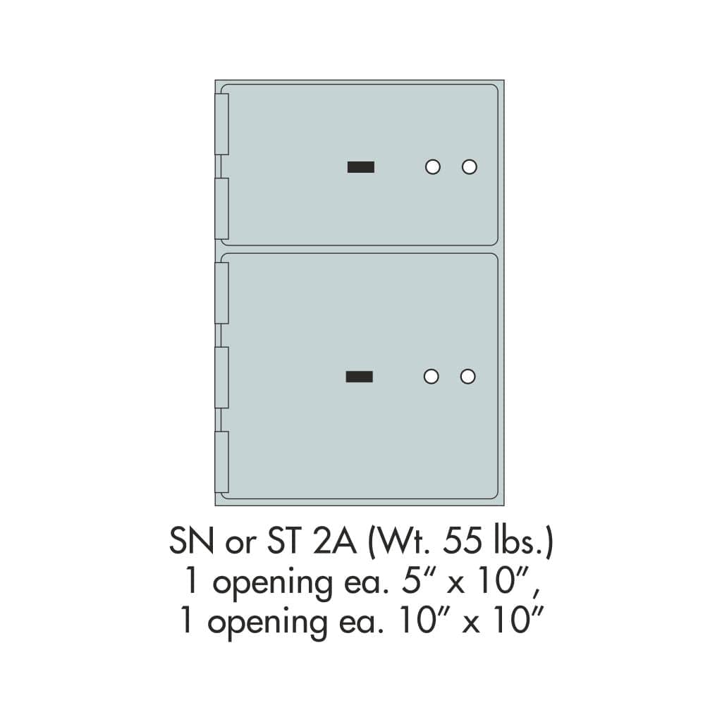 SoCal Bridgeman ST-2A Modular Safe Deposit Boxes | 1 x [5"x10"] + 1 x [10"x10"] Security Boxes
