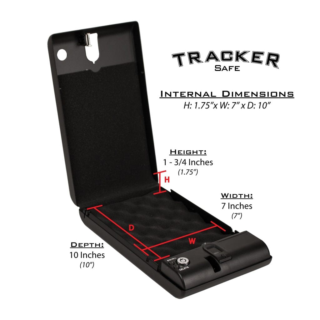 Tracker Safe SPS-04B - Small Pistol Safe | Foam Interior | Biometric Lock