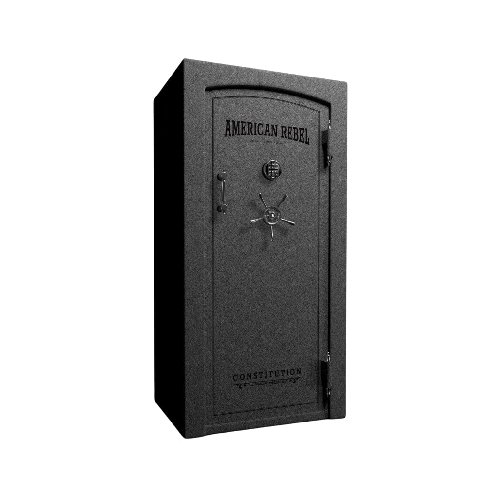 American Rebel CS25 Constitution 25 Gun Safe | UL RSC Rated | 36 Gun Capacity | 120 Minutes Fireproof at 1750°F Granite Texture / Standard / Silver