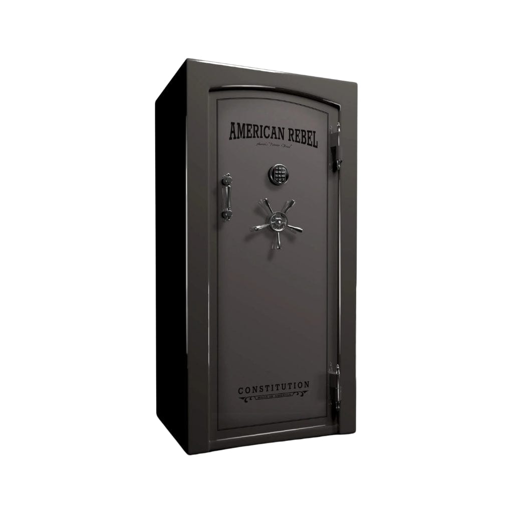 American Rebel CS25 Constitution 25 Gun Safe | UL RSC Rated | 36 Gun Capacity | 120 Minutes Fireproof at 1750°F Gunsmoke Two Tone / Standard / Silver