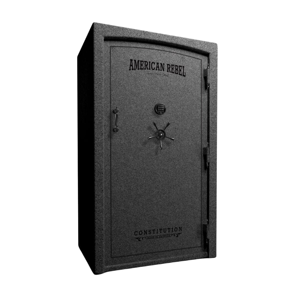American Rebel CS50 Constitution 50 Gun Safe | UL RSC Rated | 58 Gun Capacity | 120 Minutes Fireproof at 1750°F Granite Texture / Standard / Silver