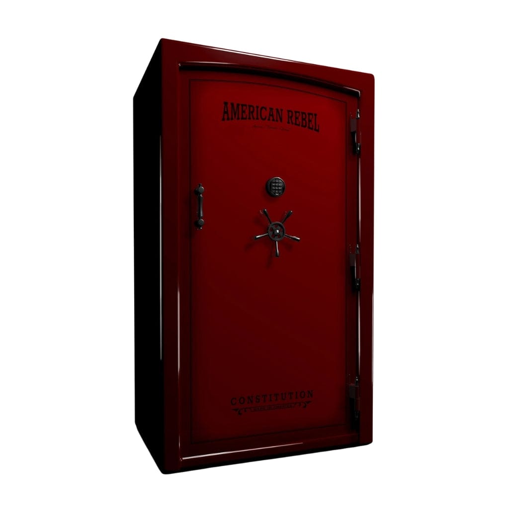American Rebel CS50 Constitution 50 Gun Safe | UL RSC Rated | 58 Gun Capacity | 120 Minutes Fireproof at 1750°F Cherry Two Tone / Standard / Silver