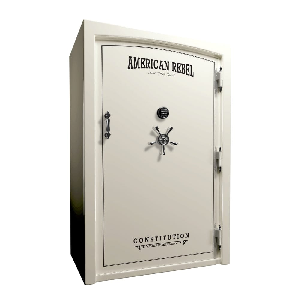 American Rebel CS60 Constitution 60 Gun Safe | UL RSC Rated | 64 Gun Capacity | 120 Minutes Fireproof at 1750°F Ivory Gloss / Standard / Silver