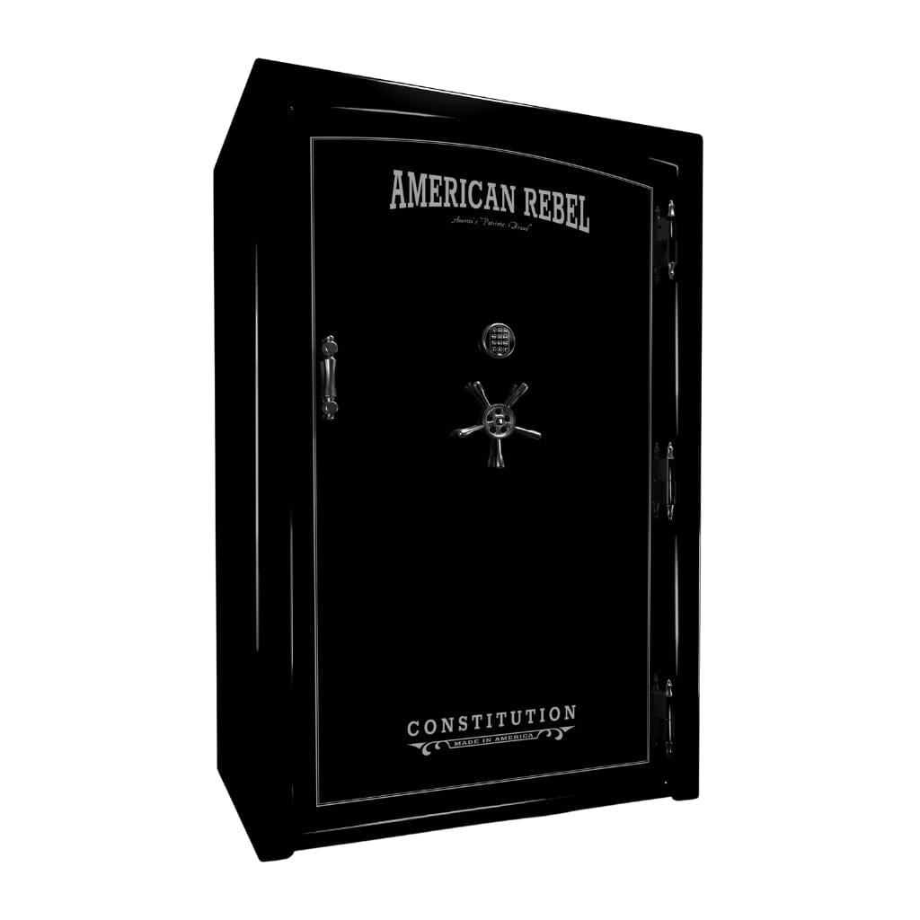 American Rebel CS60 Constitution 60 Gun Safe | UL RSC Rated | 64 Gun Capacity | 120 Minutes Fireproof at 1750°F Black Gloss / Standard / Silver