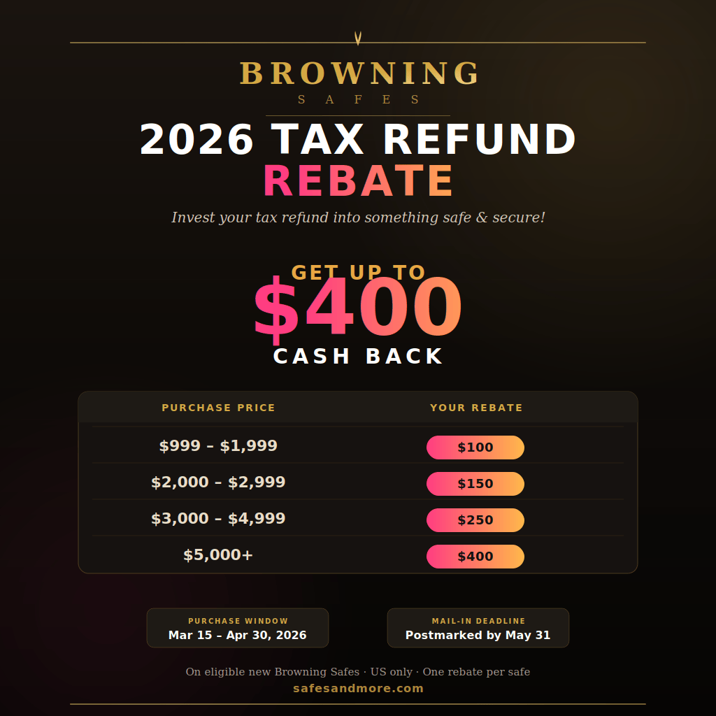 Browning RW49T Rawhide Series Gun Safe | 49 Long Gun Capacity | 80 Minute Fire Rated at 1550°F