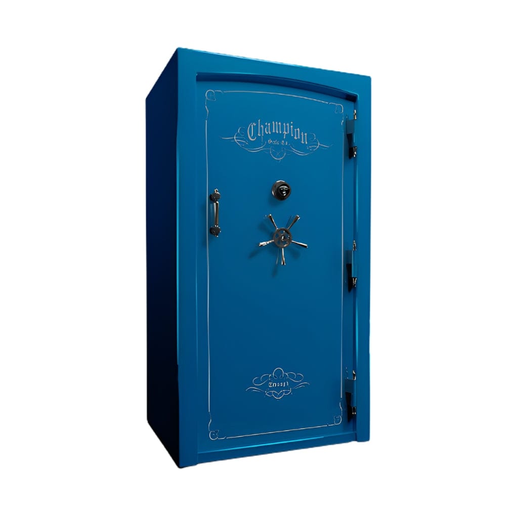 Champion Safe TR40 Triumph 40 Gun Safe | UL RSC Rated | 49 Gun Capacity | 120 Minutes Fireproof at 1750°F Cobalt Gloss / Standard / Silver