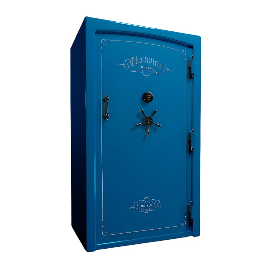 Champion Safe TR50 Triumph 50 Gun Safe | UL RSC Rated | 58 Gun Capacity | 120 Minutes Fireproof at 1750°F Cobalt Gloss / Standard / Silver