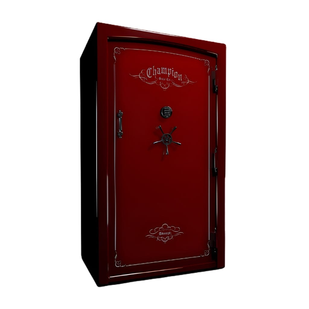 Champion Safe TR50 Triumph 50 Gun Safe | UL RSC Rated | 58 Gun Capacity | 120 Minutes Fireproof at 1750°F Cherry Two Tone / Standard / Silver