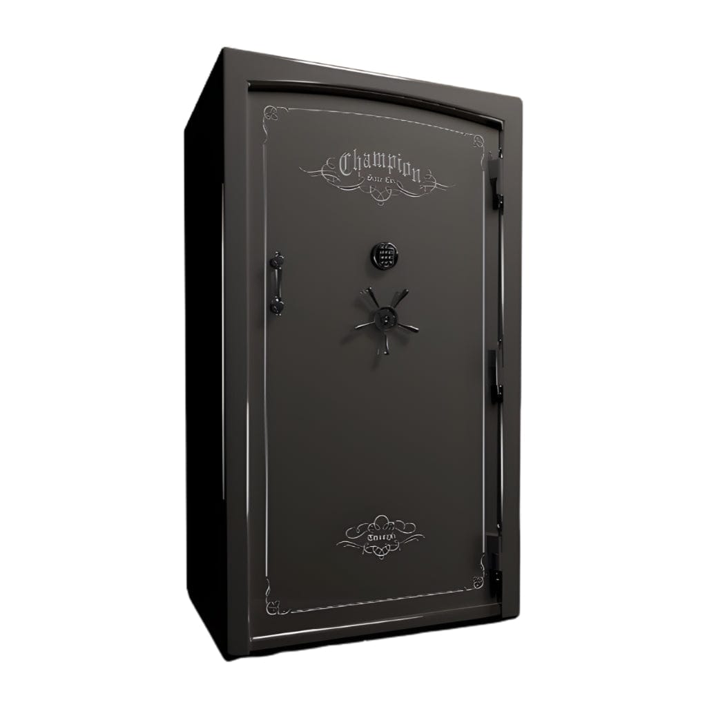 Champion Safe TR50 Triumph 50 Gun Safe | UL RSC Rated | 58 Gun Capacity | 120 Minutes Fireproof at 1750°F Platinum Gloss / Standard / Silver