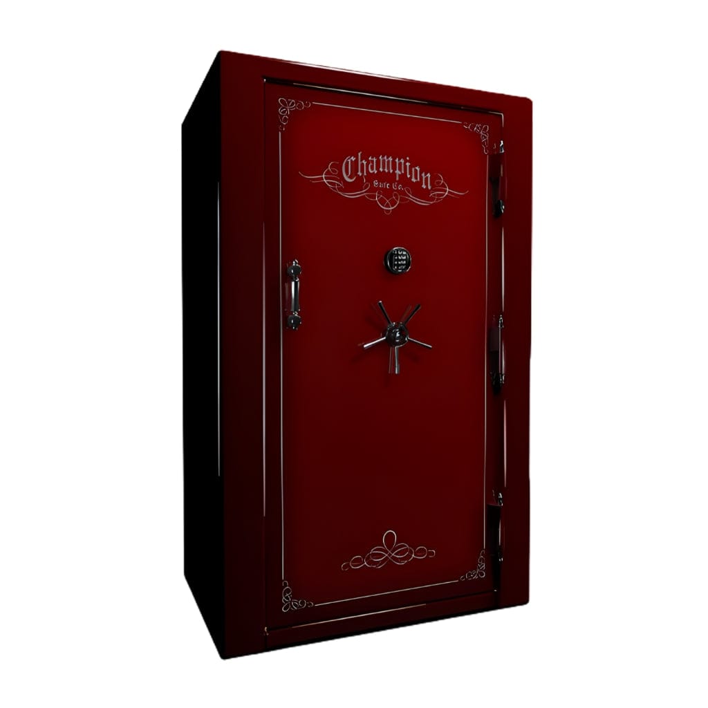 Champion Safe UT55 Untouchable 55 Gun Safe | UL RSC Rated | 58 Gun Capacity | 110 Minutes Fireproof at 1865°F Cherry Two Tone / Standard / Silver