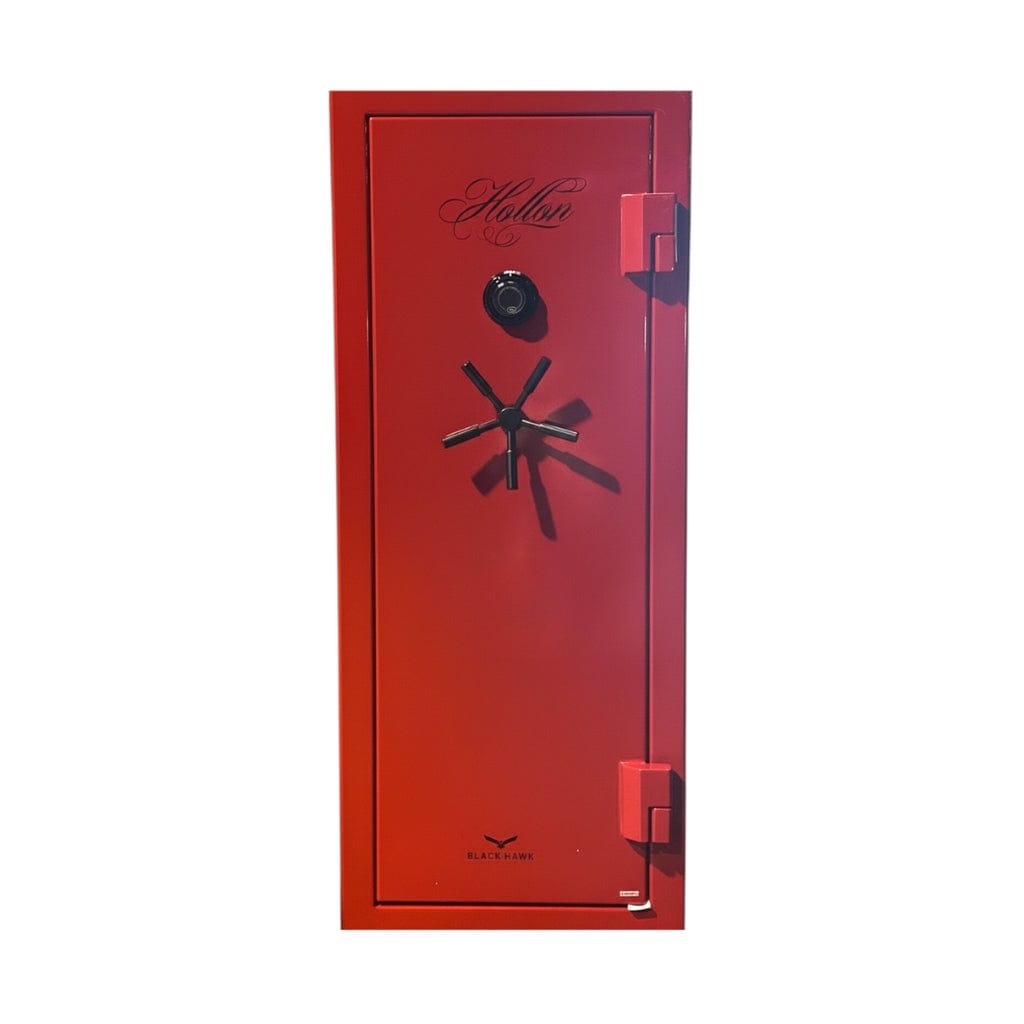 Hollon BHS-16C Black Hawk Gun Safe with Dial Lock | 16 Gun Capacity | 90 Minute Fire Rated | Gray / Red Red / Long Gun Configuration