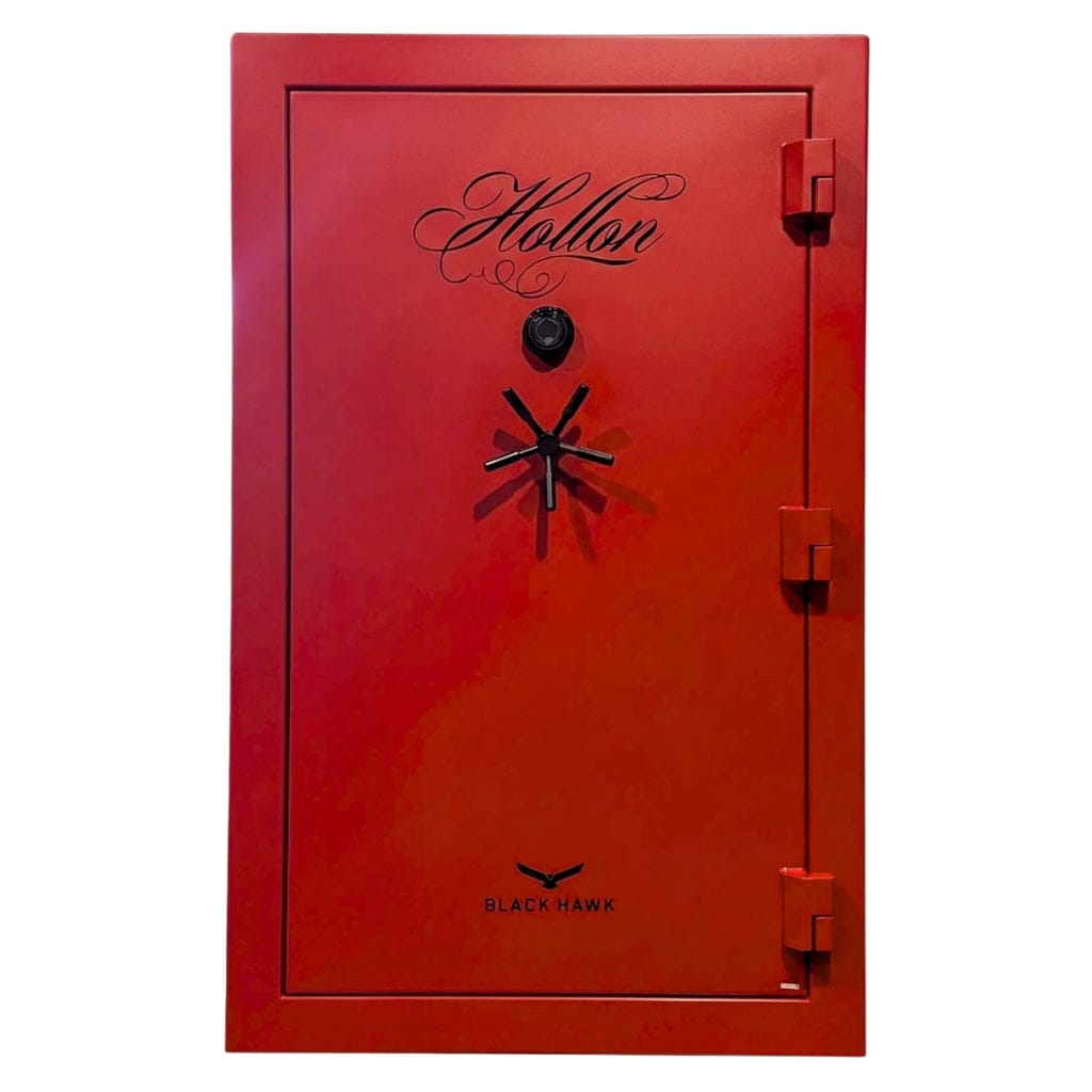 Hollon BHS-45C Black Hawk Gun Safe with Dial Lock | 45 Gun Capacity | 90 Minute Fire Rated | Gray / Red Red / Long Gun Configuration