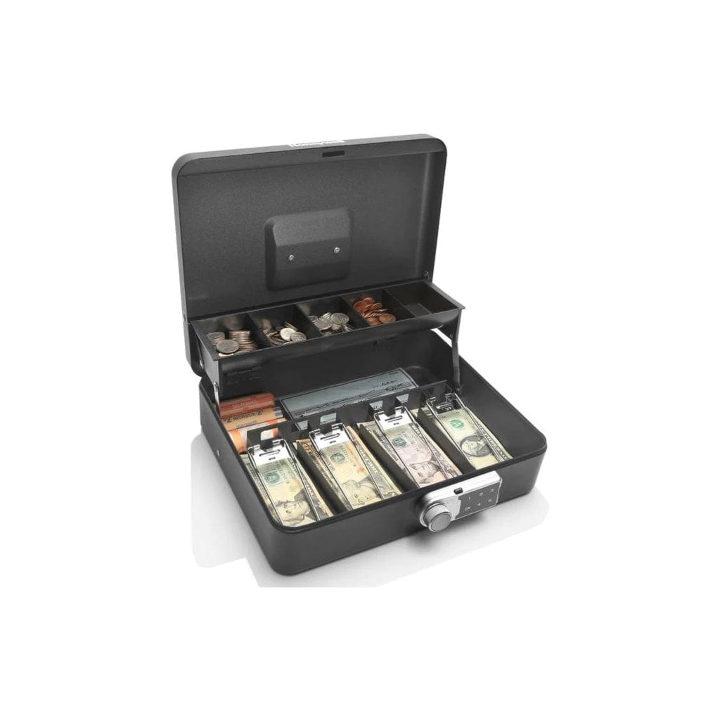 Honeywell 6213DG Digital Tiered Cash Lock Box Programmable Lock | Tiered Cantilever Design | Fits Most Currencies