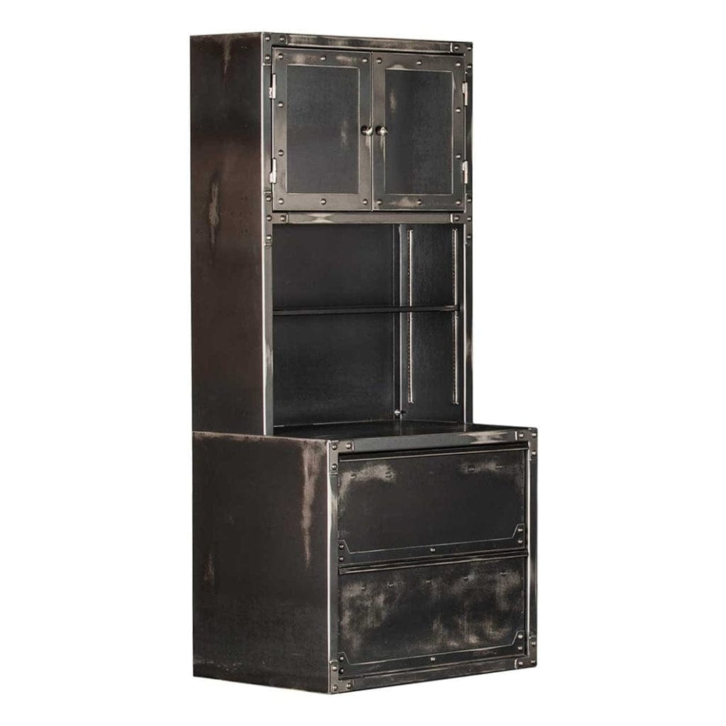 Rhino IWH4836 Ironworks Hutch with Lateral File Cabinet | Office Furniture | 16 Gauge Steel