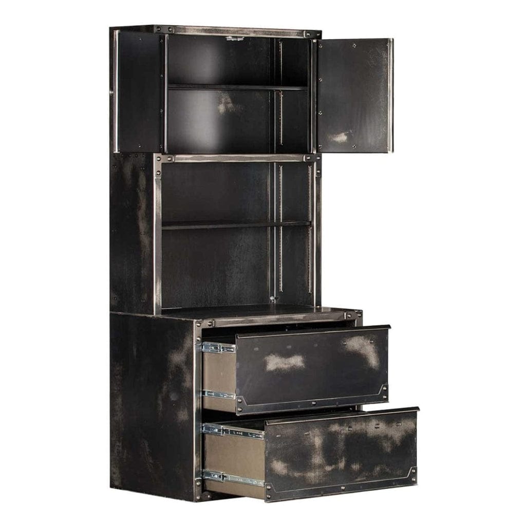 Rhino IWH4836 Ironworks Hutch with Lateral File Cabinet | Office Furniture | 16 Gauge Steel
