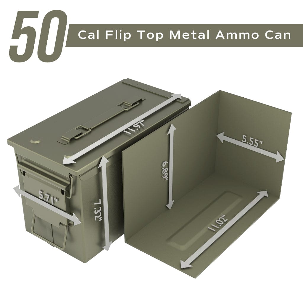 RPNB AM192 Metal Ammo Can | .50 Caliber | Military Heavy Gauge Steel | Water Resistant