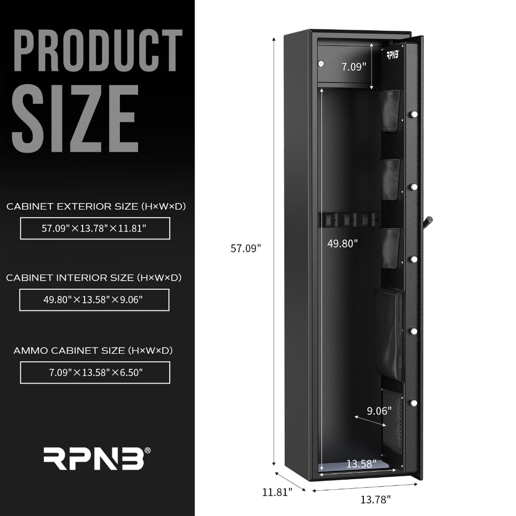 RPNB RP10FR RPFR Series Rifle Safe | 10 Long Gun Capacity | Biometric Lock