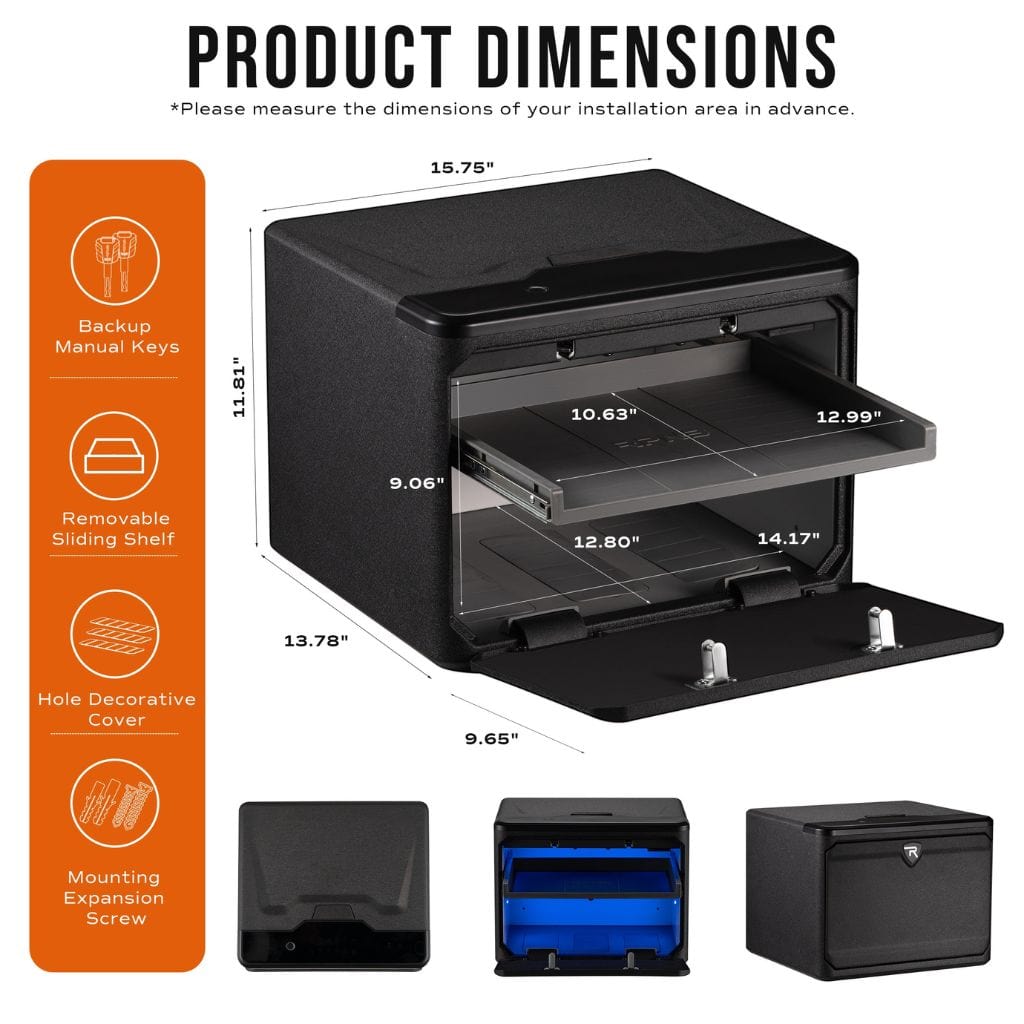RPNB RP2009 Multi Pistol Safe | Dual-Layer Handgun | Biometric, Digital Keypad, & Key Lock