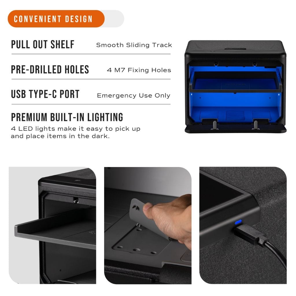 RPNB RP2009 Multi Pistol Safe | Dual-Layer Handgun | Biometric, Digital Keypad, & Key Lock