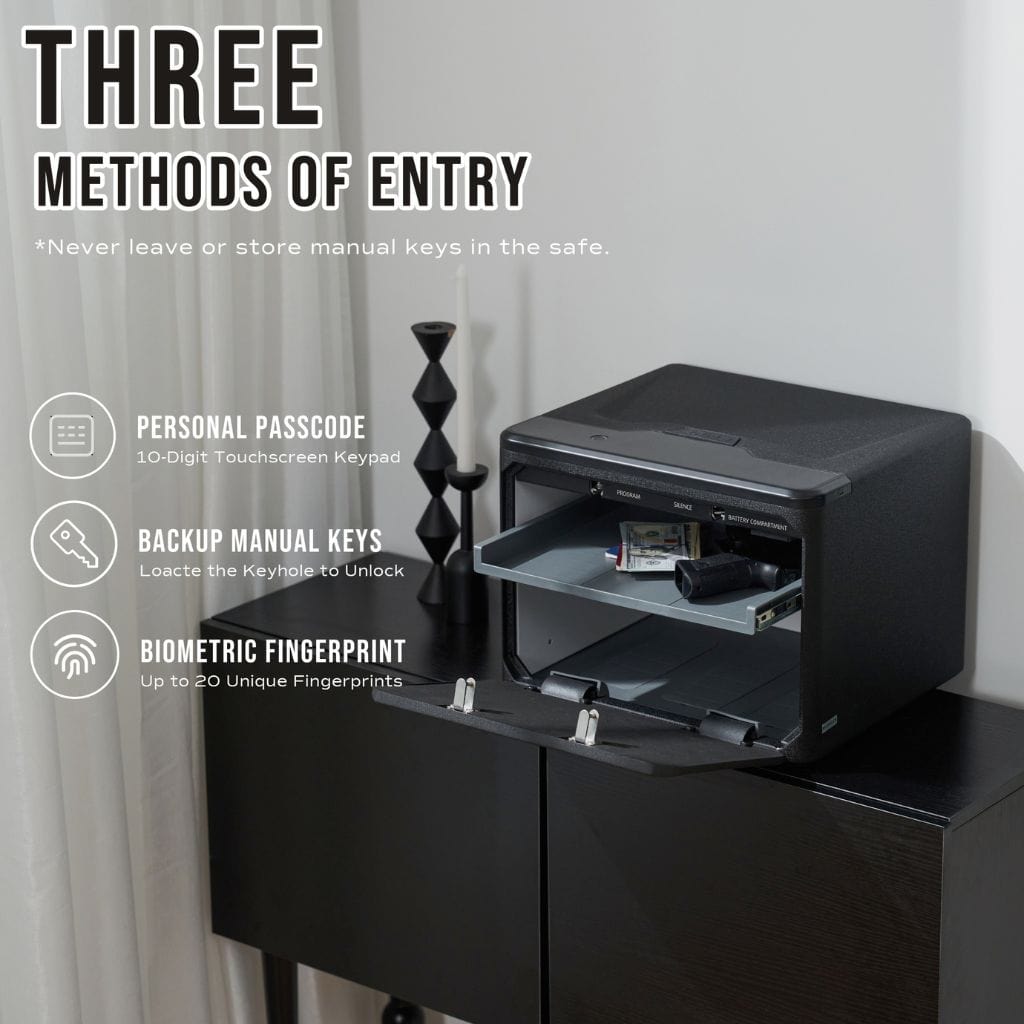 RPNB RP2009 Multi Pistol Safe | Dual-Layer Handgun | Biometric, Digital Keypad, & Key Lock