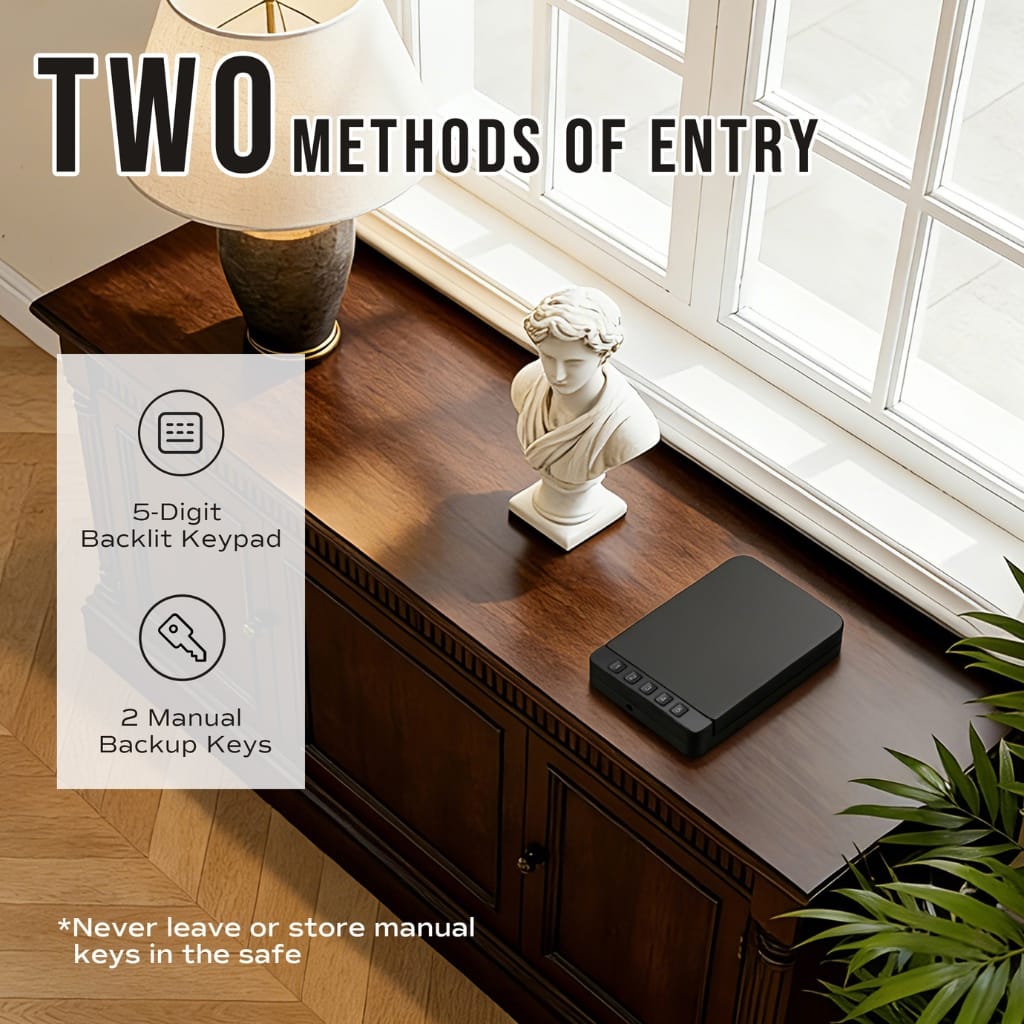 RPNB RP2019 Portable Smart Digital Gun Safe | Pistol Lock Box  | Electronic Keypad
