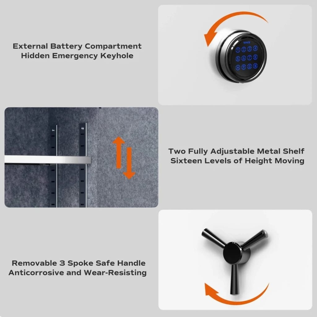 RPNB RPFS66 / RPEFS66W RPFS Series Home Safe | 30 Minute Fire Rated | Biometric Lock | 2.12 Cubic Feet