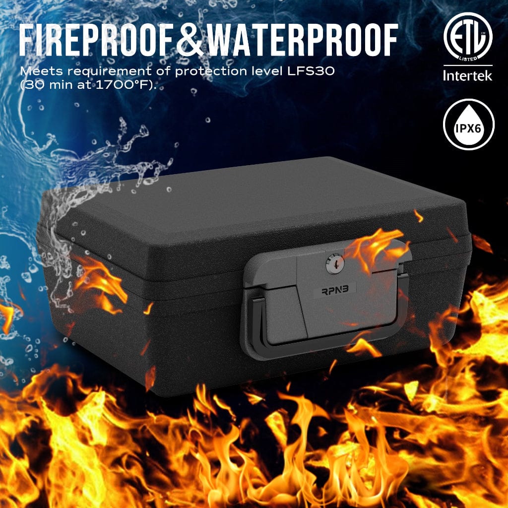 RPNB RPFST01 Fireproof Chest Safe | 30 Minute Fire Rated | IPX6 Rating | 0.24 Cubic Feet