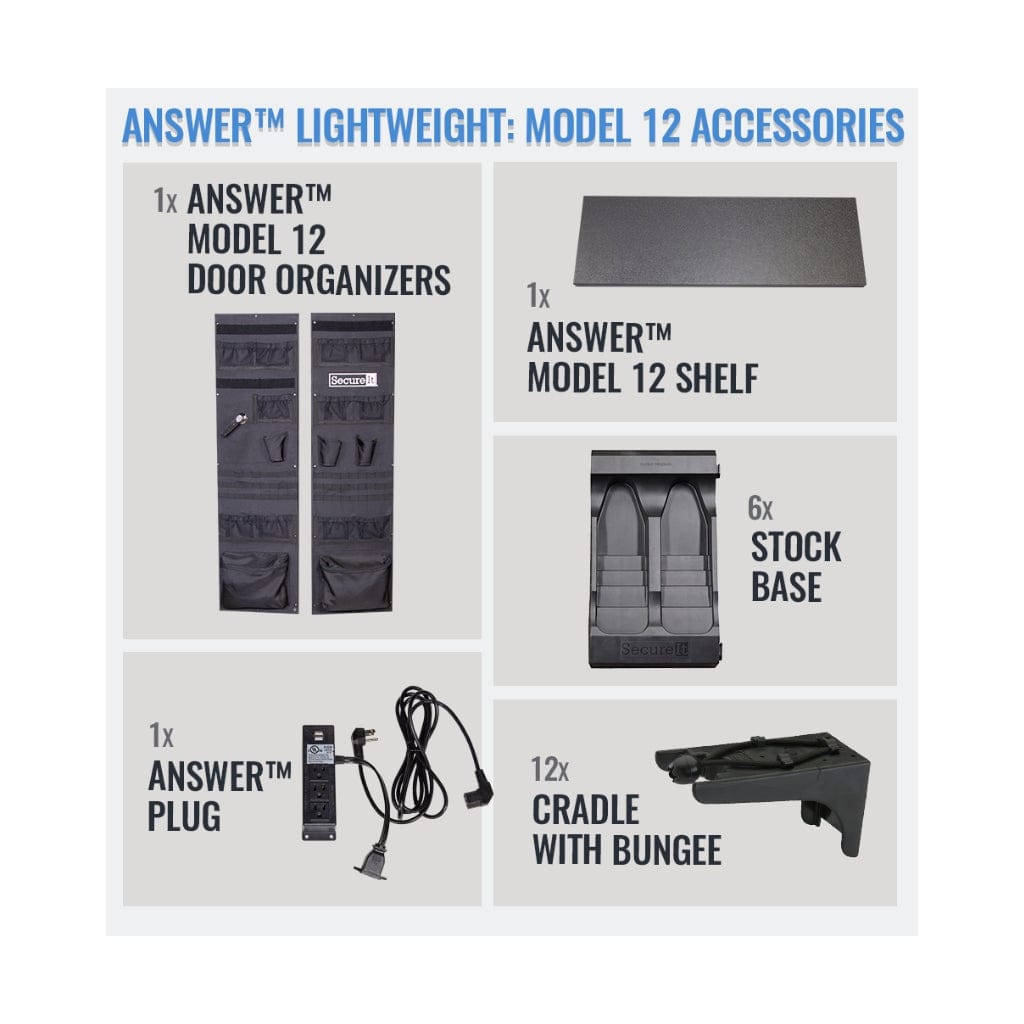SecureIt ANS-59-12TD Answer Model 12 Heavy Duty Ultralight Double Door Gun Safe | CDOJ Approved | 12 Gun Capacity