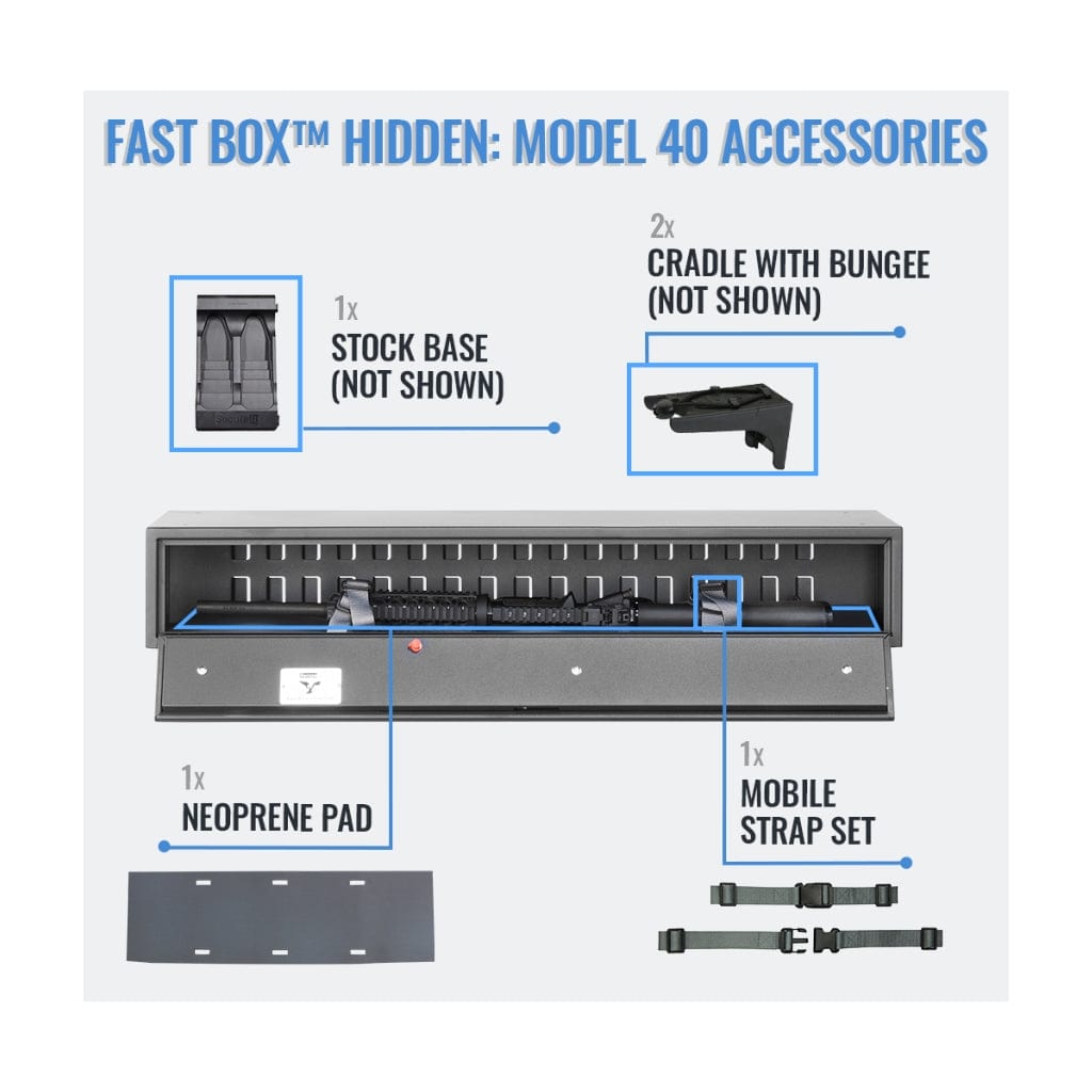 SecureIt FB-40-01 Fast Box Model 40 Vehicle &amp; Under Bed Gun Safe | CDOJ Approved | 2 Gun Capacity