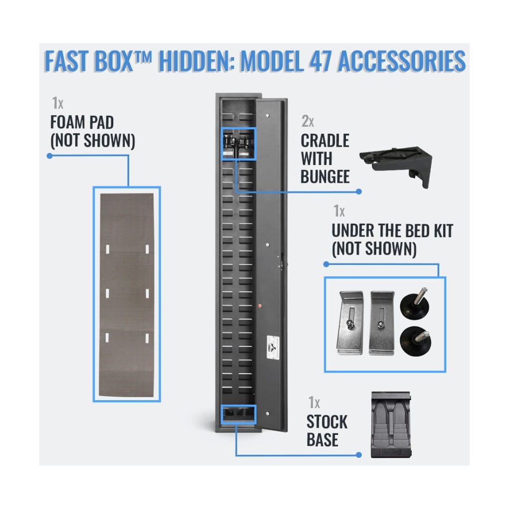 SecureIt FB-47-01 Fast Box Model 47 Vehicle &amp; Under Bed Gun Safe | CDOJ Approved | 2 Gun Capacity