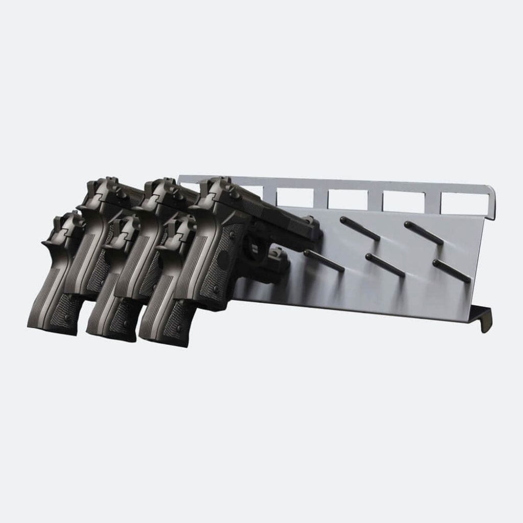 SecureIt SEC-52-628 Pistol Peg Rack | 11 Hand Gun Capacity | Black Powder Coat Finish | Heavy Duty Steel