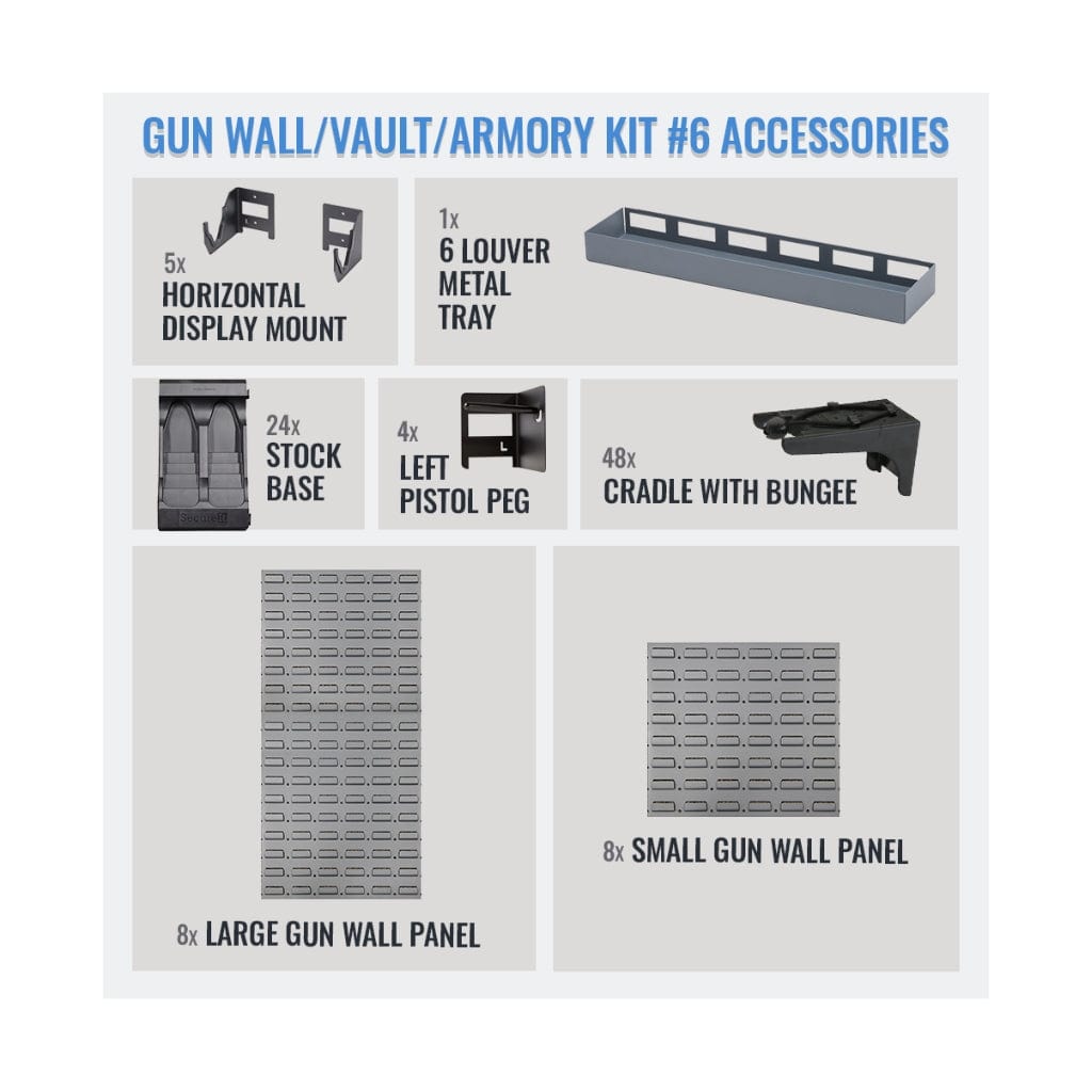 SecureIt SEC-GW-K6 Gun Wall, Vault, Armory Kit #6 | 48 Long Gun & 4 Handgun Capacity