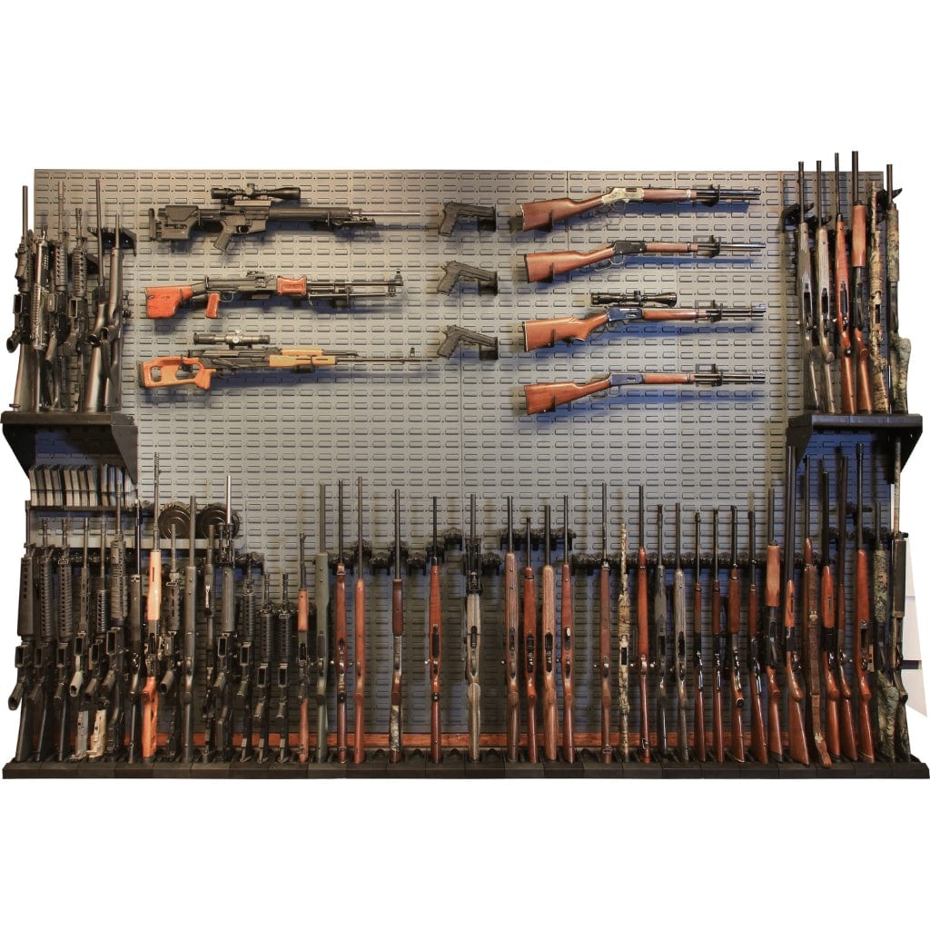 SecureIt SEC-GW-K7 Gun Wall, Vault, Armory Kit #7 | 60 Long Gun &amp; 3 Handgun Capacity | 2 Shelves