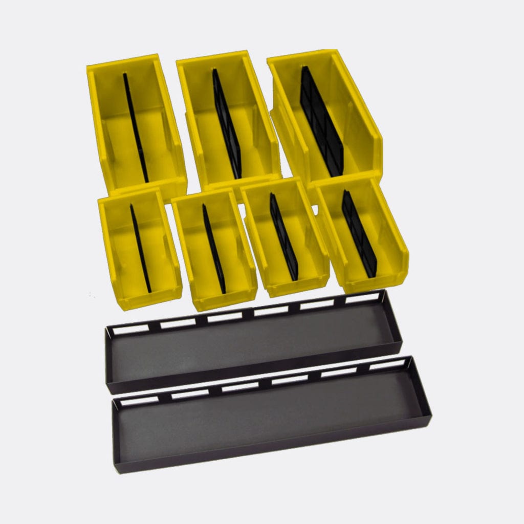 SecureIt SEC-34BN-Y Bin & Tray Kit | Metal Storage Tray | Medium & Large Bins