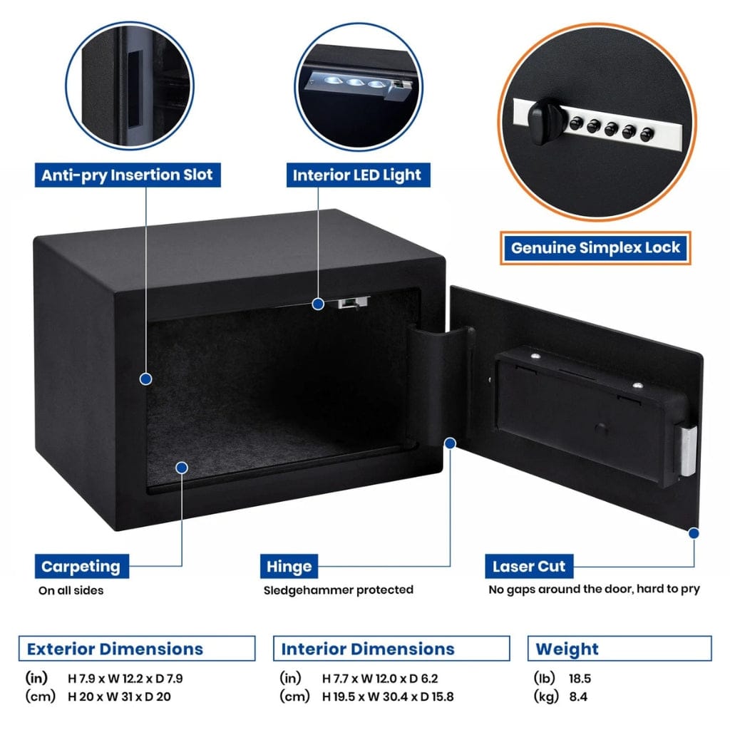 Viking VS-20SX SX Series Small Multi Handgun Safe | Pry-Resistant | Scratch-Resistant | Simplex Lock