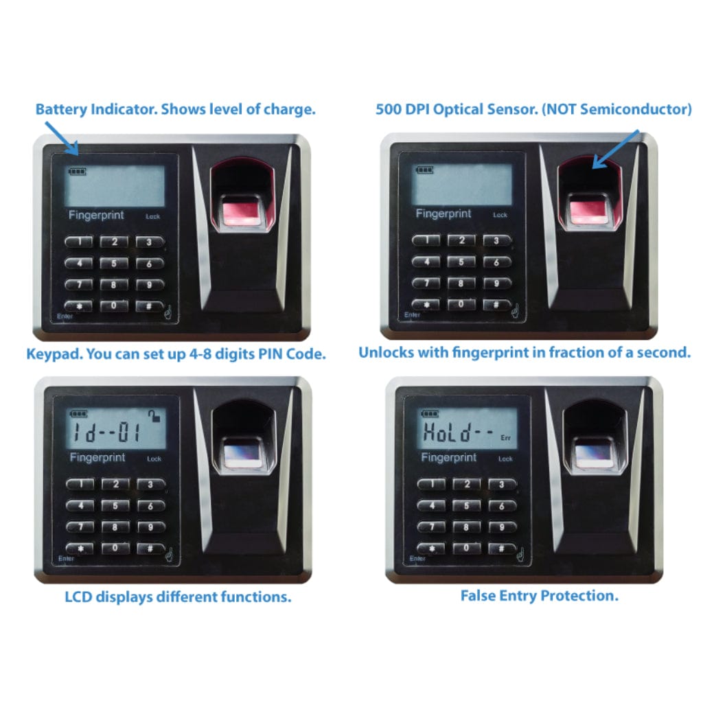 Viking VS-25BL Biometric Fingerprint Safe | Pry-Resistant | Motorized Deadbolt Locking System