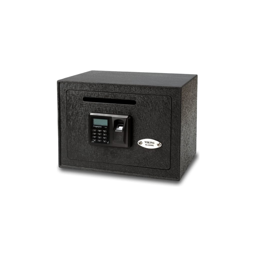 Viking VS-25DBLX Small Biometric Drop Slot Safe | Pry-Resistant | Motorized Deadbolt Locking System
