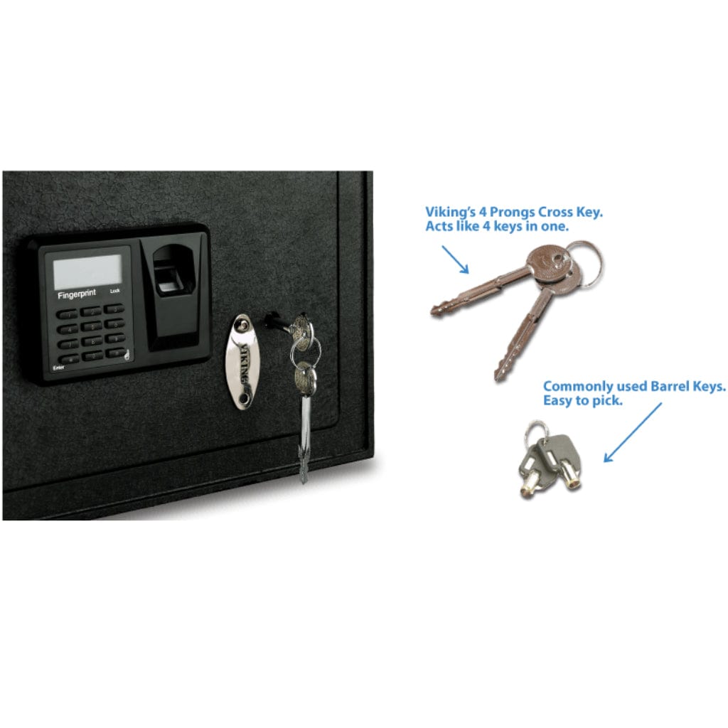 Viking VS-25DBLX Small Biometric Drop Slot Safe | Pry-Resistant | Motorized Deadbolt Locking System